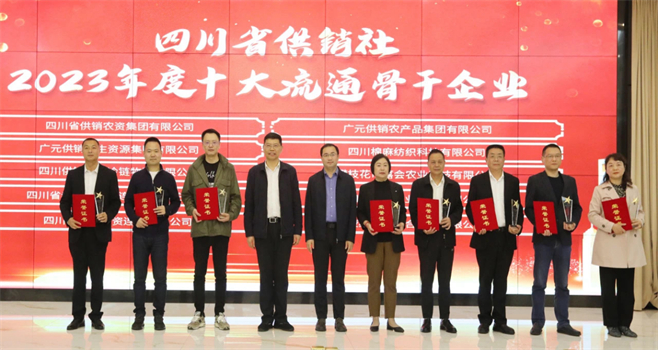 四川省棉麻集團(tuán)有限公司相關(guān)單位和個(gè)人榮獲四川省供銷社“2023年度十大流通骨干企業(yè)、最美供銷人”榮譽(yù)獎(jiǎng)項(xiàng)